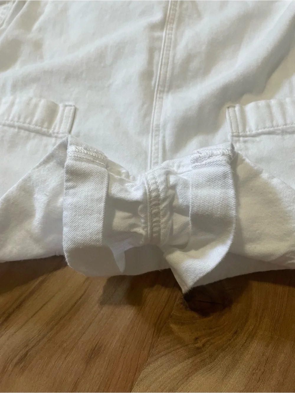 American Eagle White Denim Shortalls Overalls Womens Sz L Tomgirl Relaxed